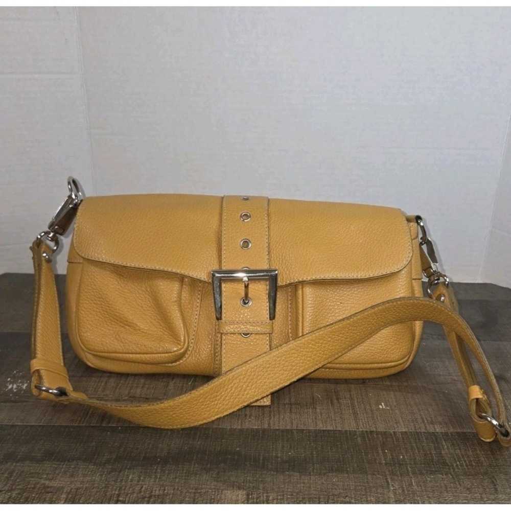 Scuola Del Cuoio Firenze Golden Pebbled Leather Soho Y2K Shoulder Bag Marked AAL